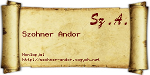 Szohner Andor névjegykártya